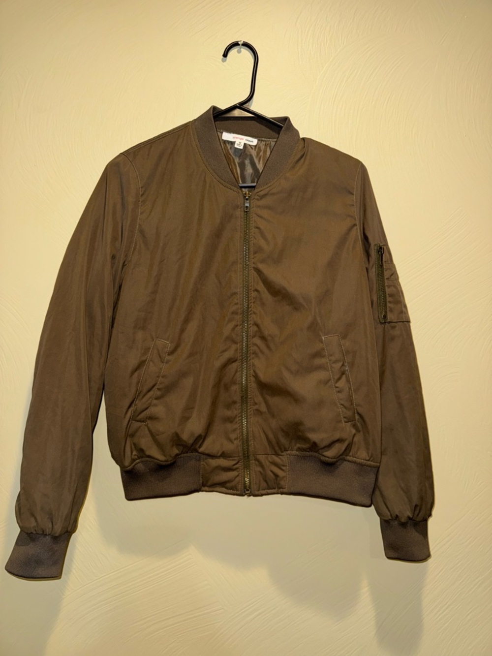 Brown Bomber Jacket by Orange Creek with Gold Tone Zipper - Picture 2 of 8